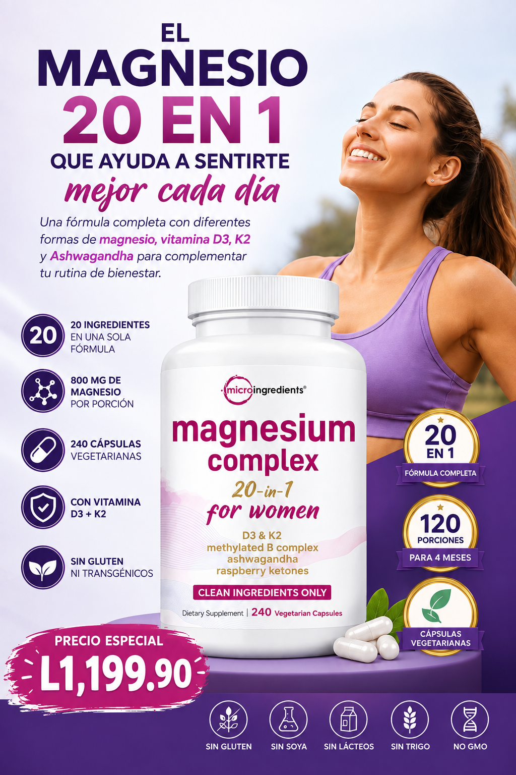 Magnesio Mujeres®: Recupera energía, equilibra hormonas y duerme profundamente