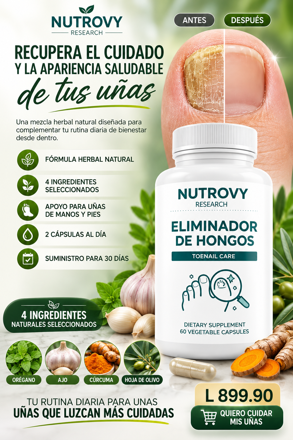 Nutrovy Eliminador de Hongos®: Recupera la salud de tus uñas desde la raíz