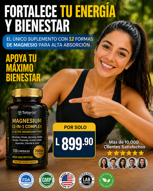 Nueva fórmula Magnesio 12 En 1®: ¡recupera tu energía y tu sistema inmune en solo 2 semanas!
