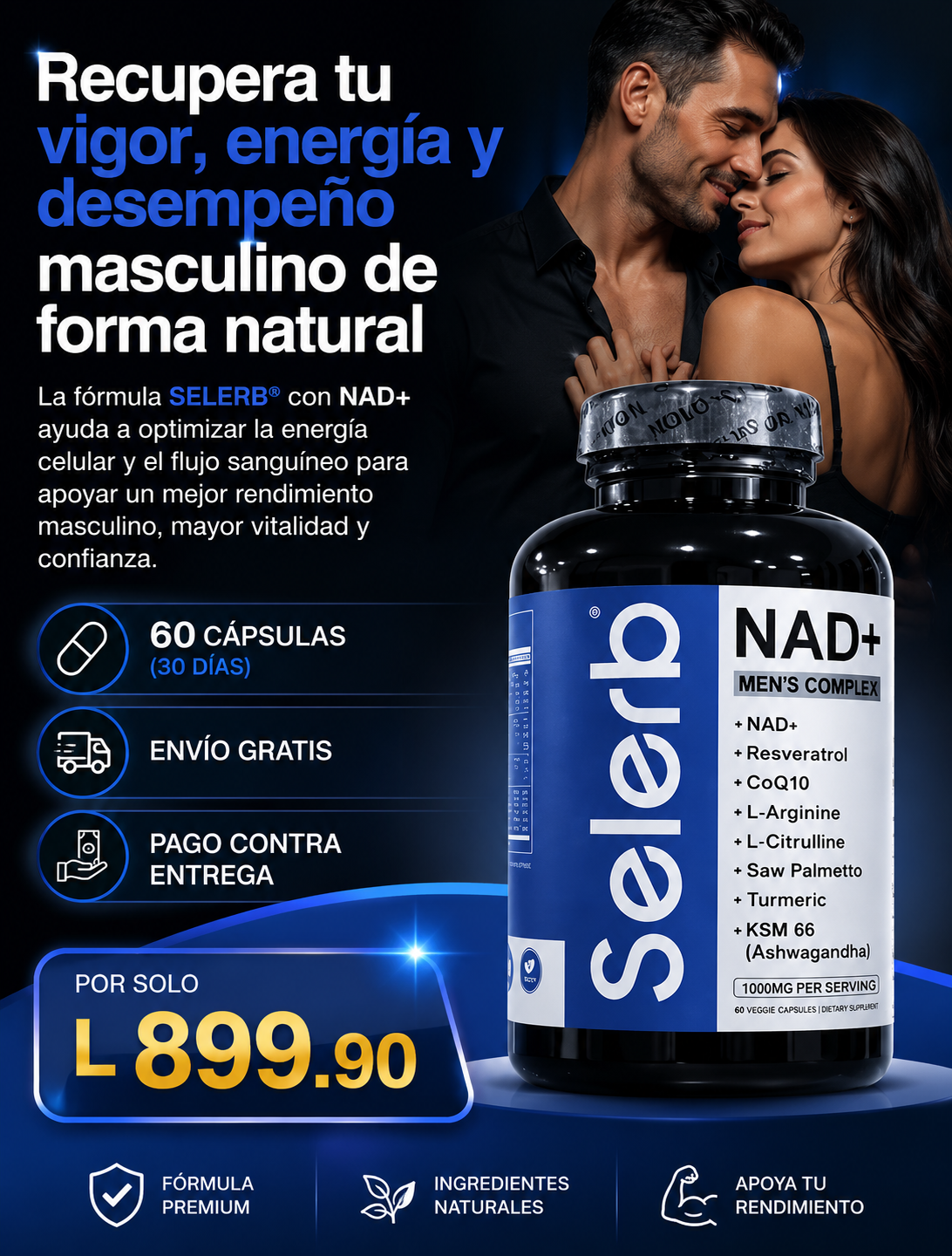 SELERB NAD+®: Recupera tu potencia, energía y virilidad masculina al instante