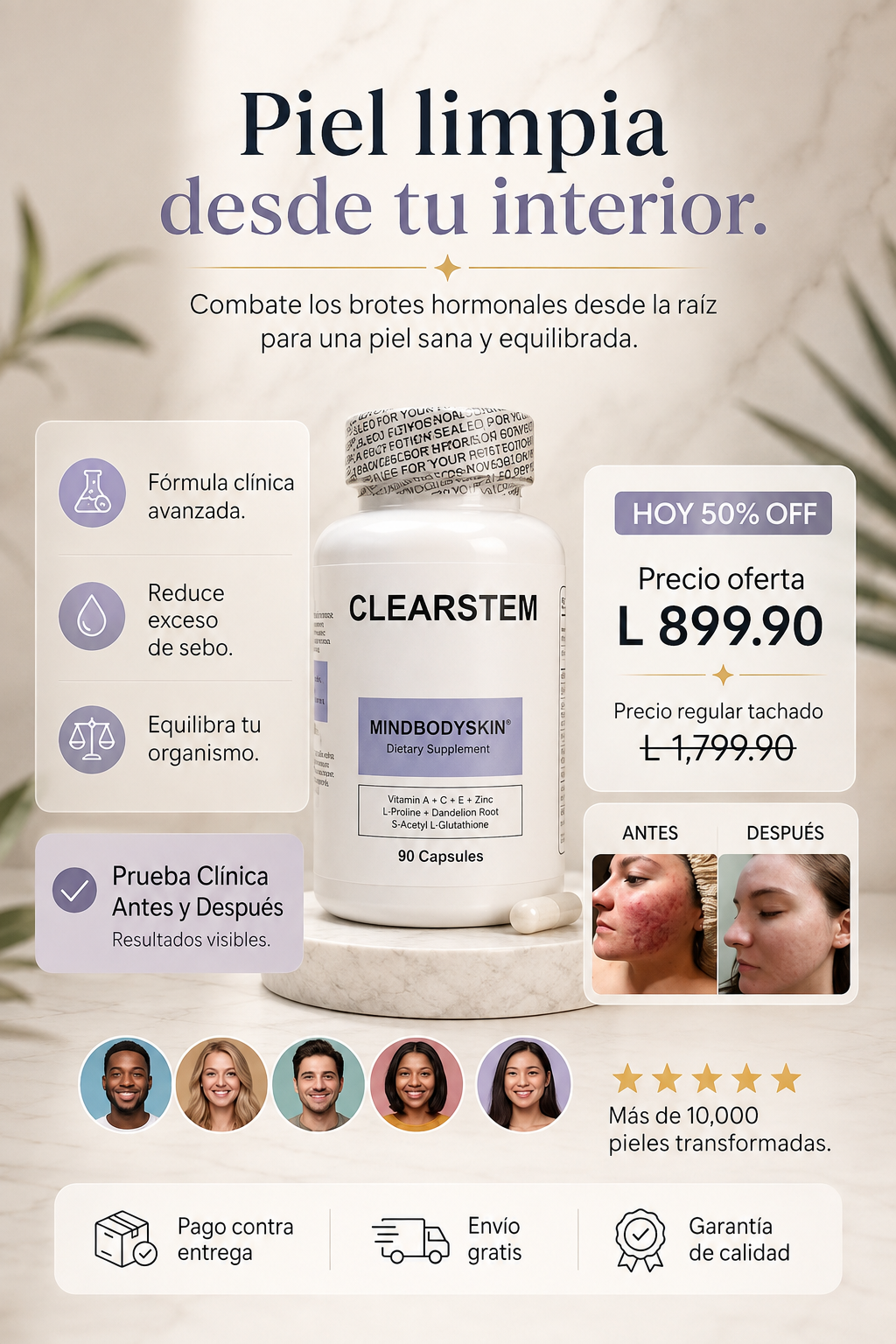 CLEARSTEM®: Consigue una piel de porcelana en solo 14 días.