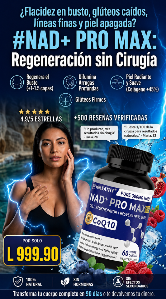 Nuevo NAD+ Pro Max®: Estimula el crecimiento de los senos, difumina arrugas profundas y reafirma tus glúteos en 2 semanas