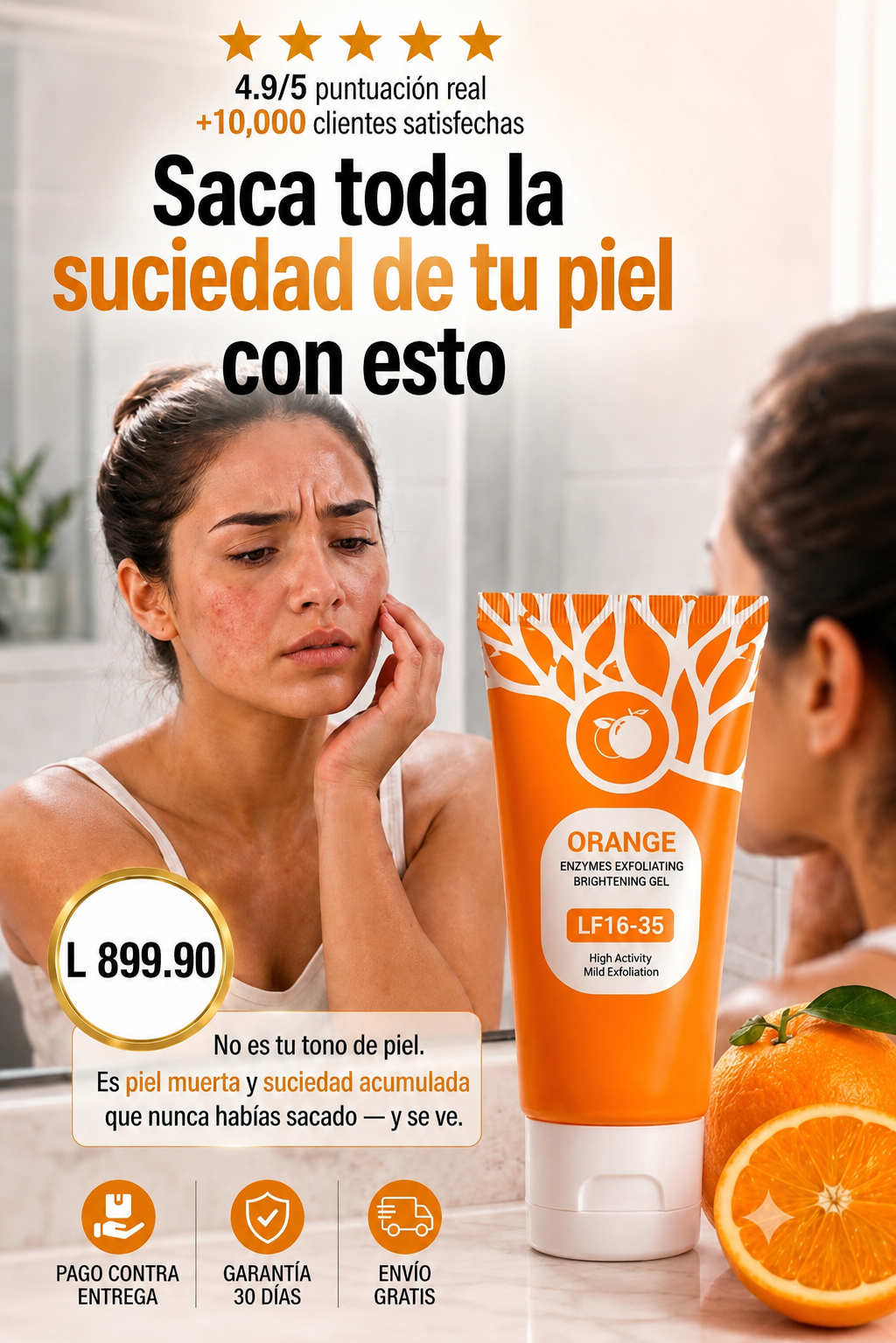 Nuevo Gel Exfoliante Orange®: Remueve la piel muerta al instante y aclara las manchas desde el primer uso