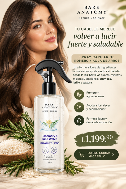 Bare Anatomy®: Spray para un crecimiento acelerado y control de la caída